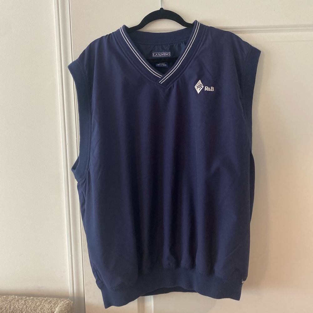 LA LOVING VINTAGE RETRO VEST OVERSIZED XL BLUE NAVY